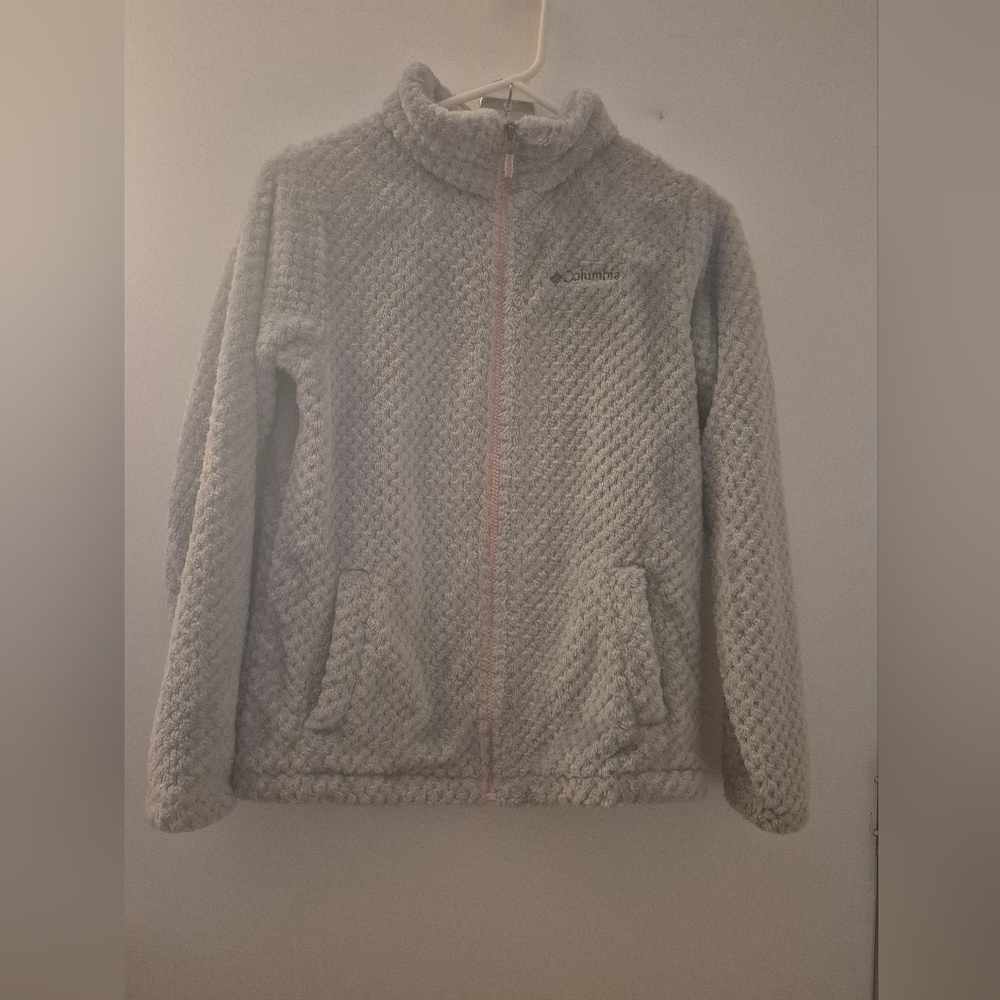 Columbia Textured Gray Fleece Jacket